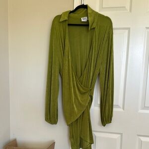 Princess Polly Lime Green Wrap Dress